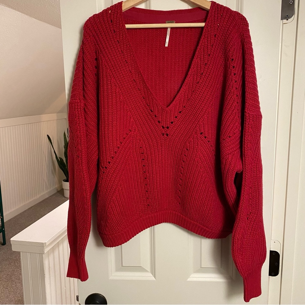 Free People Red Sweater